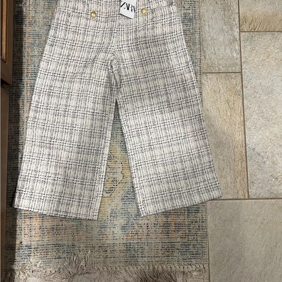 Zara Buttoned Straight Leg Culottes Size Medium-retails $69 - Picture 3 of 3